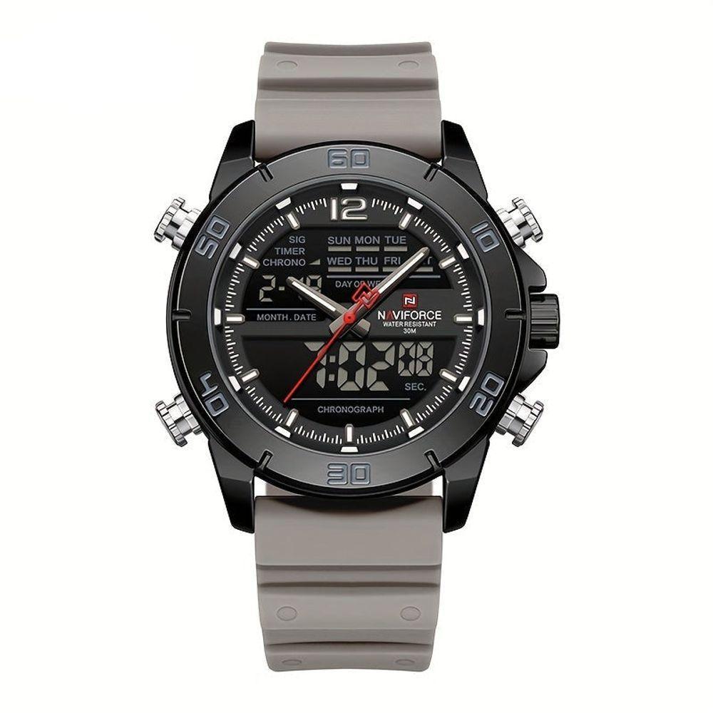 Relógio Esportivo Masculino Com Dupla Exibição De Quartzo Para Homens Cinza - 1