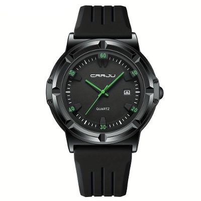 Relógio Analógico De Quartzo Com Pulseira Em Silicone Design Esportivo Verde Escuro