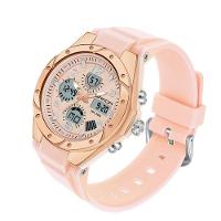 Relógio Mostrador Duplo De Quartzo, Alarme, Cronógrafo E Cronógrafo Rosa - 1