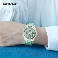 Relógio Mostrador Duplo De Quartzo, Alarme, Cronógrafo E Cronógrafo Verde - 3