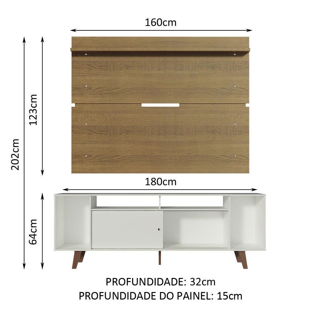 Rack Madesa Cancun com Pés e Painel para Tv até 65 Polegadas - 9