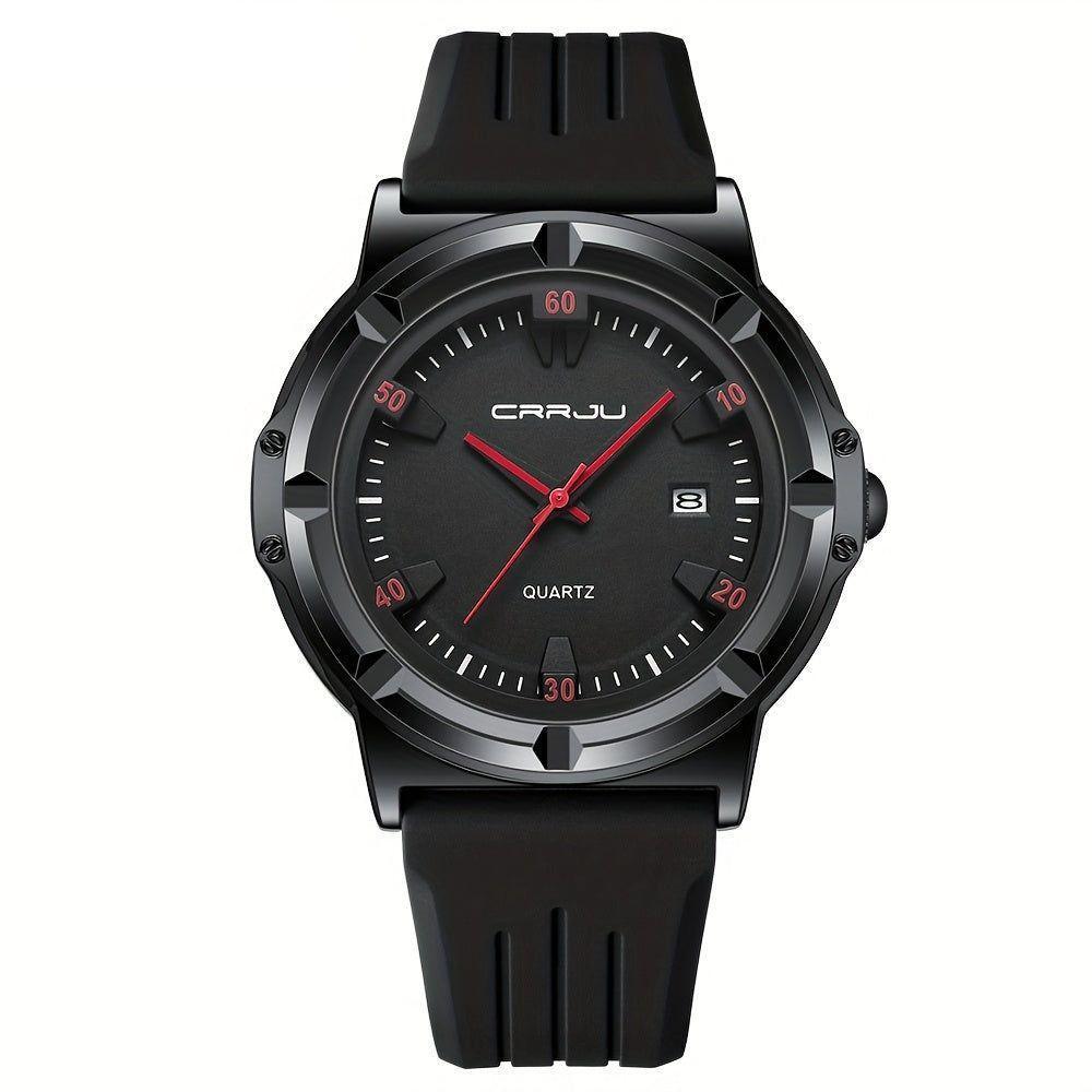 Relógio Analógico De Quartzo Com Pulseira Em Silicone Design Esportivo Vermelho - 1