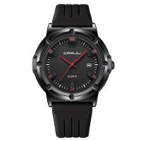 Relógio Analógico De Quartzo Com Pulseira Em Silicone Design Esportivo Vermelho - 1