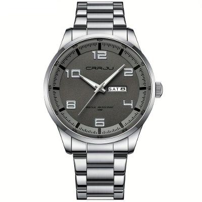 Relógio Masculino Pulseira Em Aço Inoxidável Movimento Quartzo Analógico Cinza