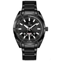 Relógio Masculino Movimento Analógico Quartzo Em Aço Inoxidável à Prova D'água Preto - 1