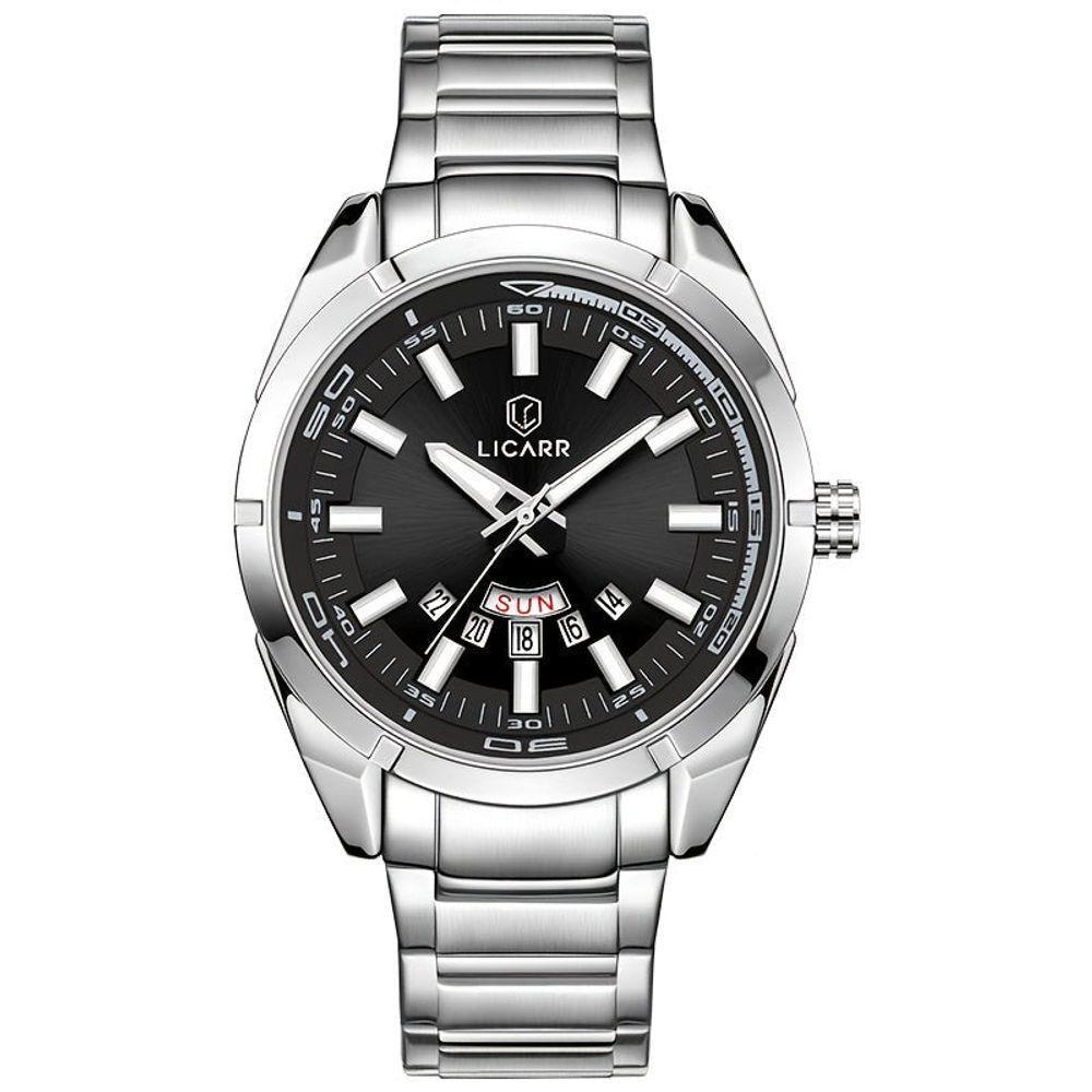 Relógio Masculino Movimento Analógico Quartzo Em Aço Inoxidável à Prova D'água Prata - 1