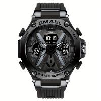 Relógio Digital Masculino Dupla Exibição à Prova D'água 5atm Preto - 1