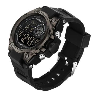 Relógio 6255 Led De Fundo Iluminado, Alarme Cronógrafo Temporizador Preto