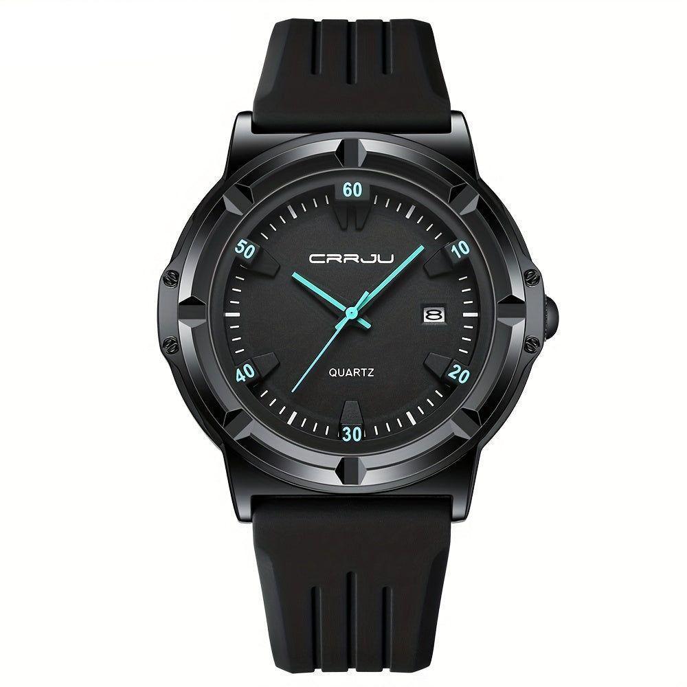 Relógio Analógico De Quartzo Com Pulseira Em Silicone Design Esportivo Verde Menta Preta - 1
