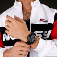 Relógio Esportivo De Quartzo Com Cronógrafo A Prova D´agua Multifuncional Preto - 4