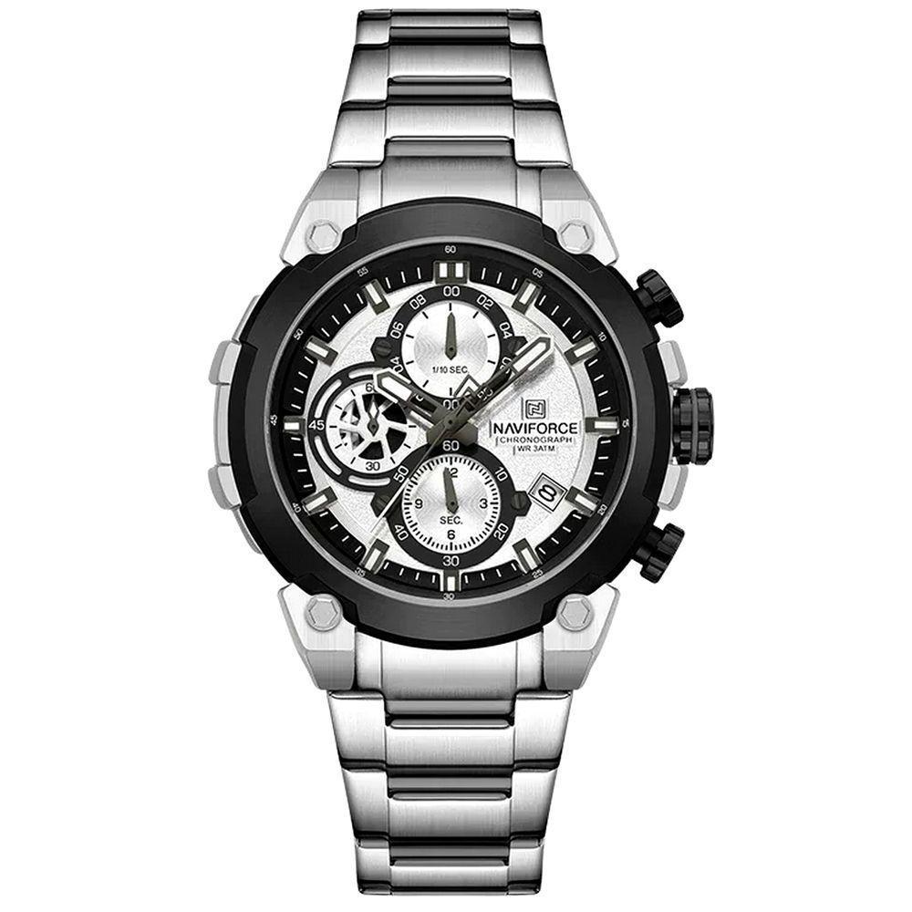 Relógio Esportivo De Quartzo Com Cronógrafo A Prova D´agua Multifuncional Prata - 1