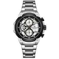 Relógio Esportivo De Quartzo Com Cronógrafo A Prova D´agua Multifuncional Prata - 1