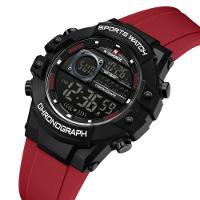 Relógio Multifuncional Masculino Digital Design Esportivo A Prova D´agua 3atm Vermelho - 2