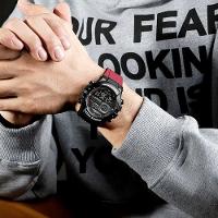 Relógio Multifuncional Masculino Digital Design Esportivo A Prova D´agua 3atm Vermelho