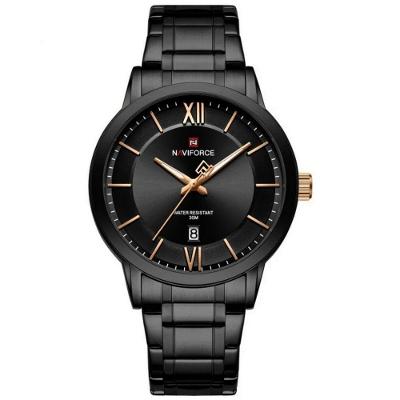 Relógio De Quartzo Masculino Pulseira Em Aço Inoxidável 3atm à Prova D´agua Preto