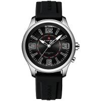 Relógio De Quartzo Masculino Mostrador Simples Casual 30m à Prova D'água Preto Prata - 1