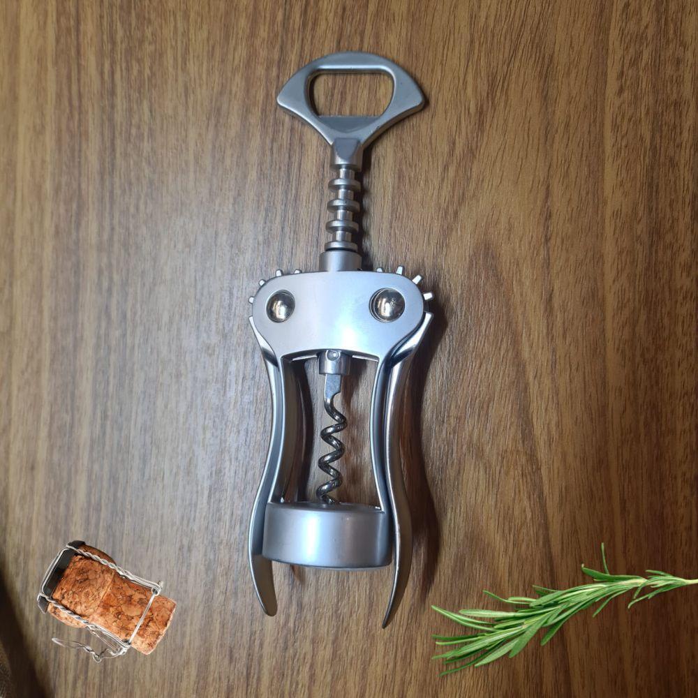 Saca Rolhas Abridor De Vinhos Garrafas Bebidas Manual Profissional - 4
