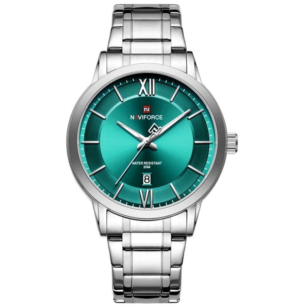 Relógio De Quartzo Masculino Pulseira Em Aço Inoxidável 3atm à Prova D´agua Azul Celeste - 1