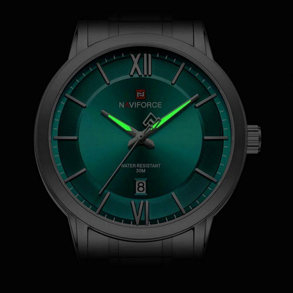 Relógio De Quartzo Masculino Pulseira Em Aço Inoxidável 3atm à Prova D´agua Azul Celeste - 3