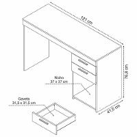 Mesa Escrivaninha De Escritório NT2070 Office Notável Branco - 5