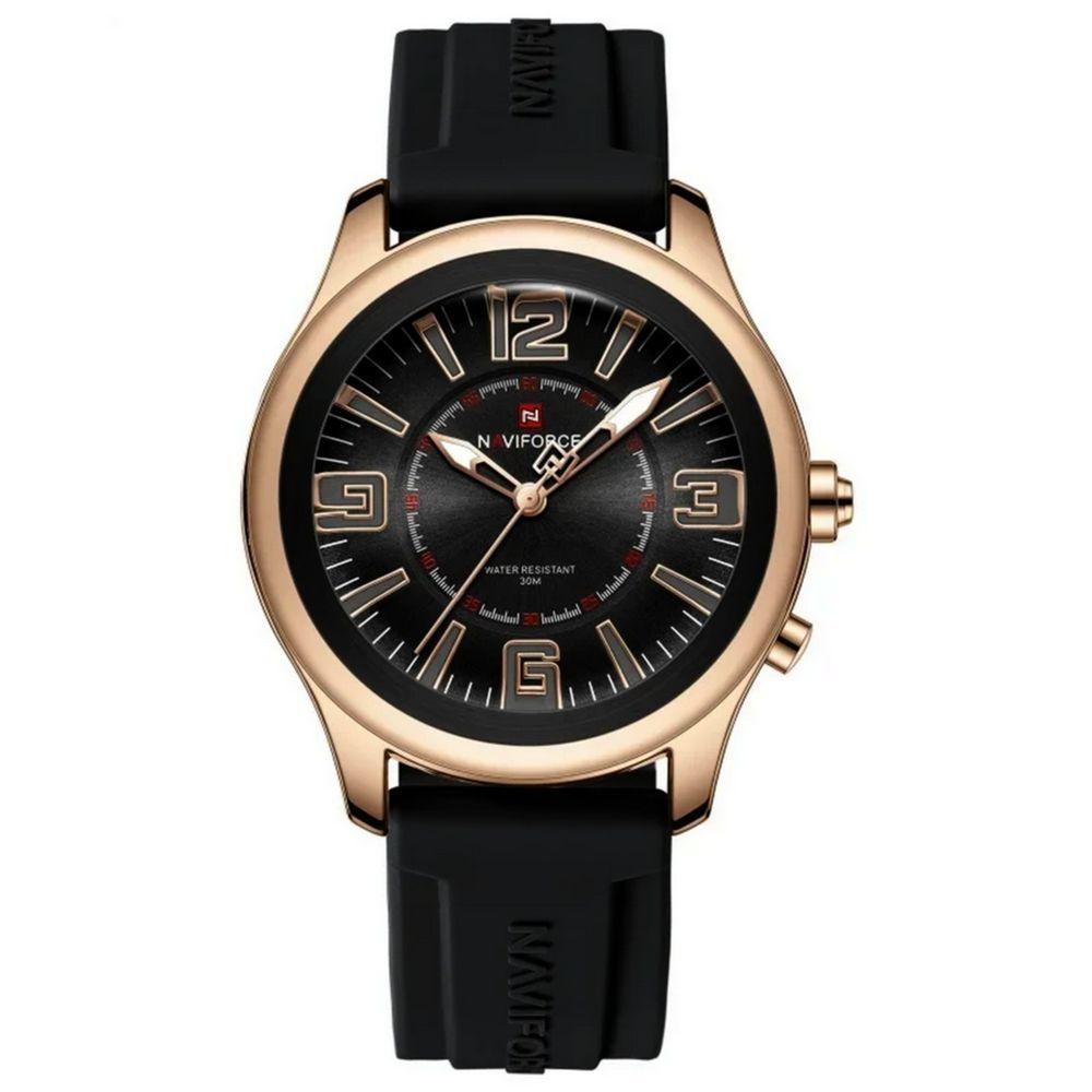 Relógio De Quartzo Masculino Mostrador Simples Casual 30m à Prova D'água Preto Dourado - 1