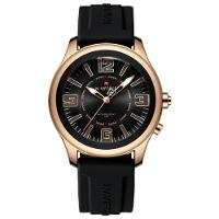 Relógio De Quartzo Masculino Mostrador Simples Casual 30m à Prova D'água Preto Dourado - 1