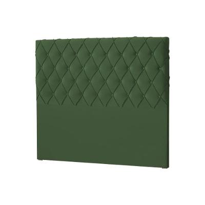 Cabeceira Casal Estofada Chicago Capitonê 140cm Veludo Verde