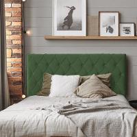 Cabeceira Casal Estofada Chicago Capitonê 140cm Veludo Verde - 2