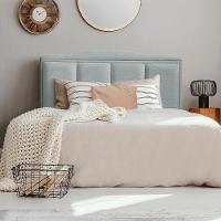 Cabeceira King Estofada Paris 195cm Design Clássico Linho Cinza - 1