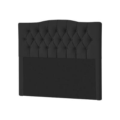 Cabeceira Casal Estofada Lari 140cm Design Tradicional Veludo Preto