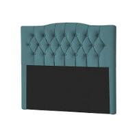 Cabeceira Casal Estofada Lari 140cm Design Tradicional Veludo Azul - 2