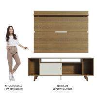 Rack Madesa Cancun com Pés e Painel para Tv Até 65'' Rustic - 11