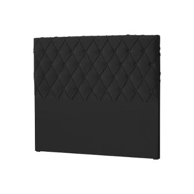 Cabeceira Casal Estofada Chicago Capitonê 140cm Veludo Preto