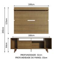 Rack Madesa Cancun com Pés e Painel para Tv Até 65'' Rustic - 5