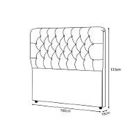 Cabeceira Queen Estofada Ana Classic 160cm Com Botões Veludo Cinza - 3