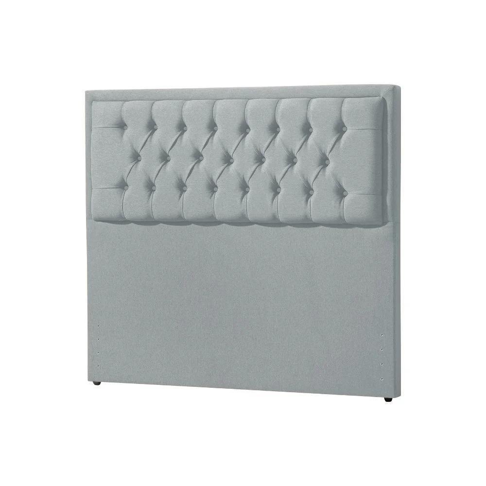 Cabeceira King Estofada Veneza 195cm Design Clássico Linho Cinza - 2
