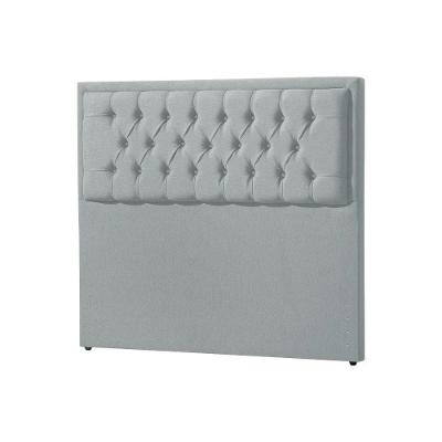 Cabeceira Queen Estofada Veneza 160cm Design Clássico Linho Cinza