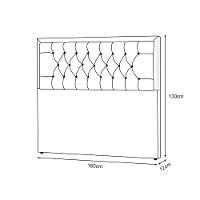 Cabeceira Queen Estofada Veneza 160cm Design Clássico Linho Cinza - 3