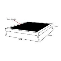 Estrutura Para Cama King Base Japonesa 195cm Veludo Preto - 3