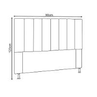 Cabeceira Solteiro Estofada Carla 90cm Em Suede Bege - 3