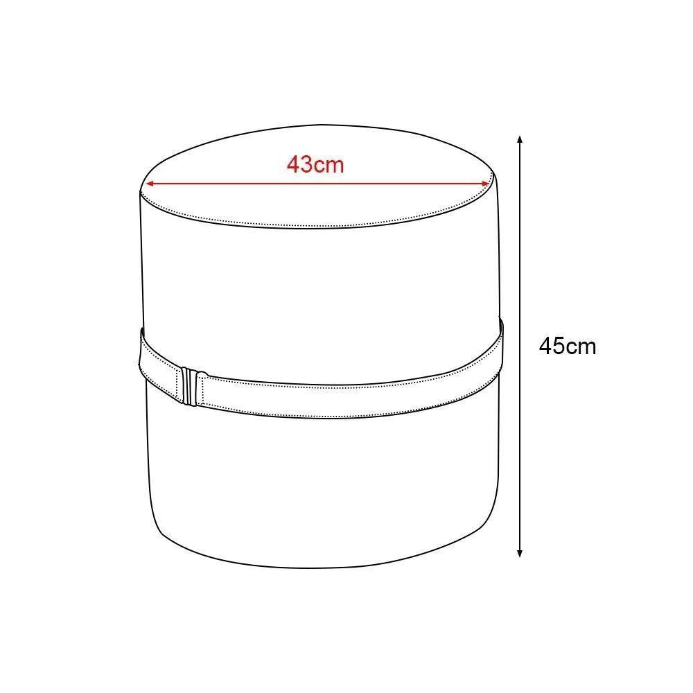 Kit 2 Puffs Decorativos Redondo Old Com Cinto Estofado Veludo Preto - 4