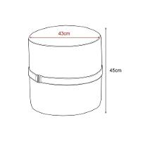 Kit 2 Puffs Decorativos Redondo Old Com Cinto Estofado Veludo Preto - 4