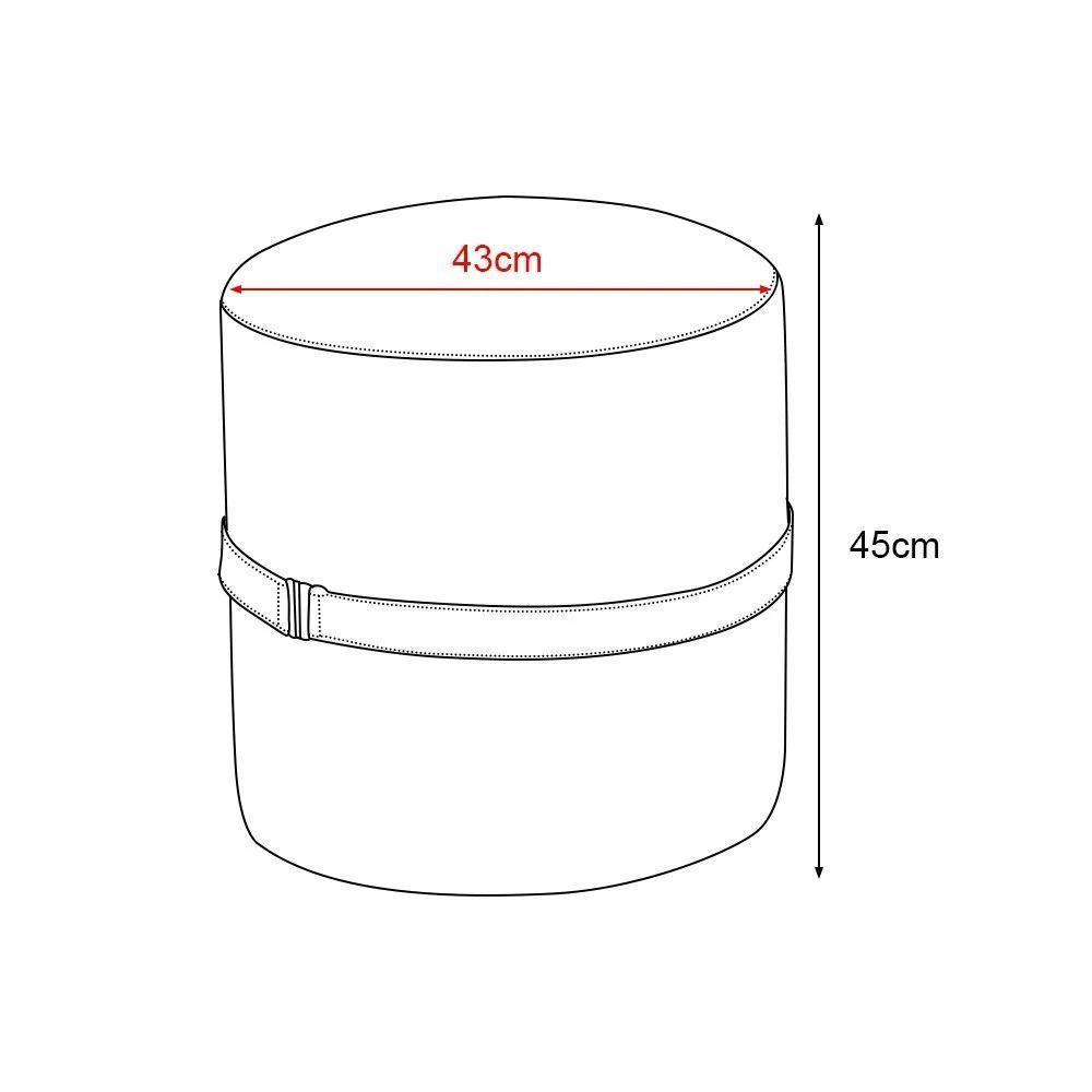 Kit 2 Puffs Decorativos Redondo Old Com Cinto Estofado Veludo Azul - 4