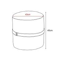 Kit 2 Puffs Decorativos Redondo Old Com Cinto Estofado Veludo Cinza - 4