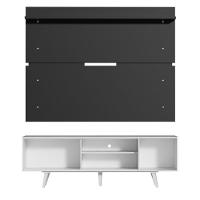 Rack Dubai e Painel Tv até 65" com Pés Branco/preto Madesa