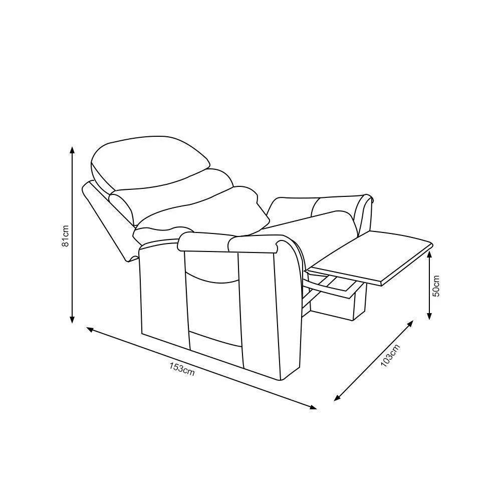 Poltrona Do Papai Reclinável E Retrátil Em Veludo Bege - 6