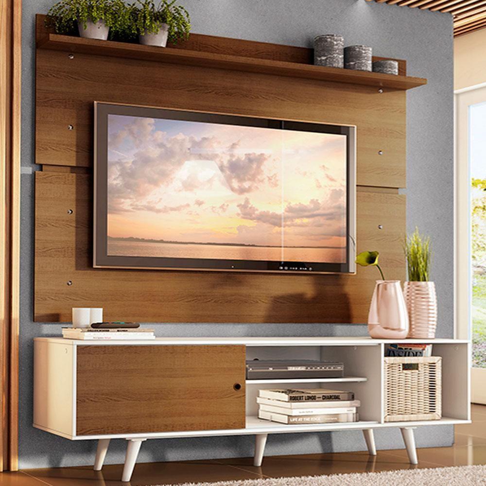 Rack Dubai e Painel Tv até 65" com Pés Branco/rustic Madesa - 3