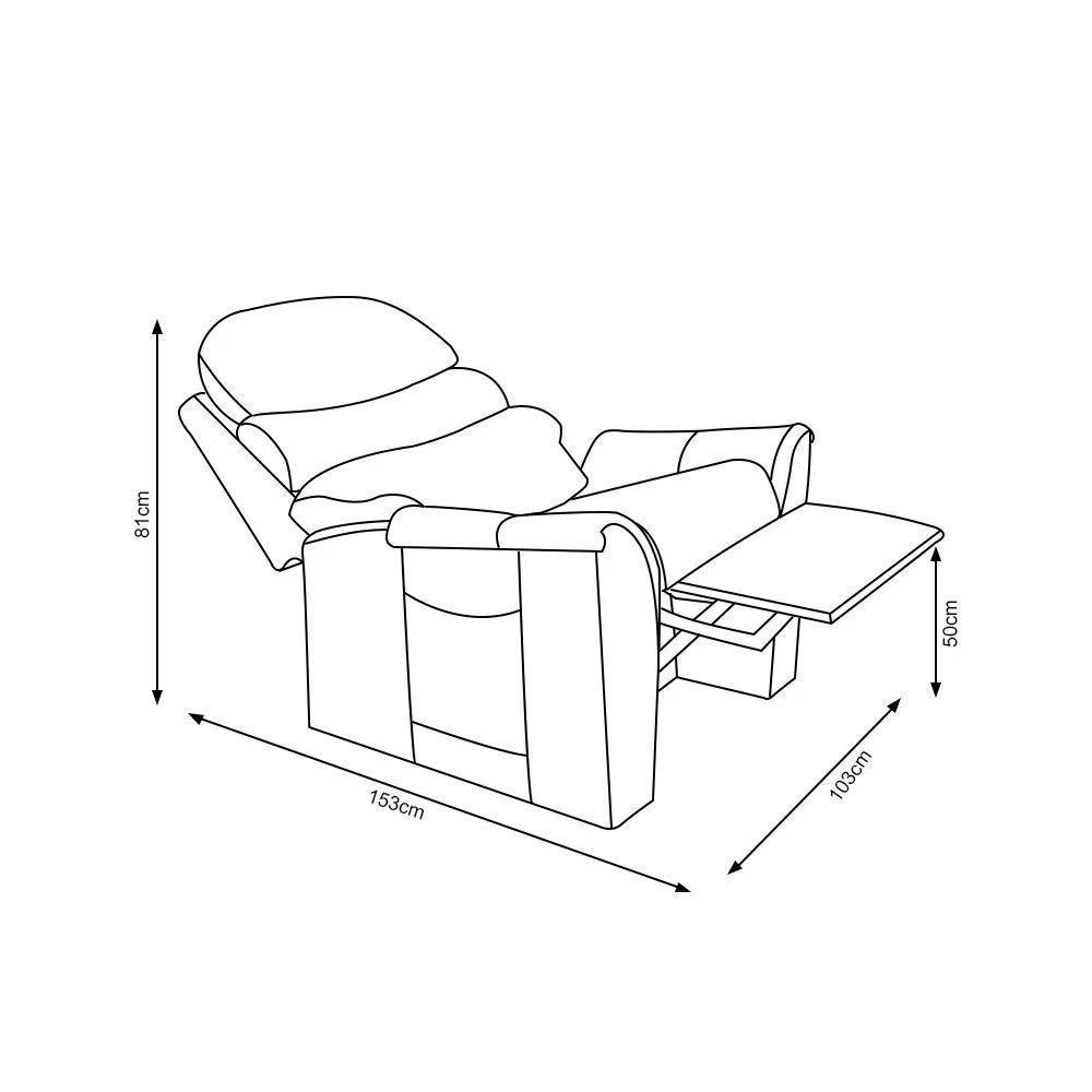 Poltrona Do Papai Reclinável E Retrátil Em Veludo Rosê - 5