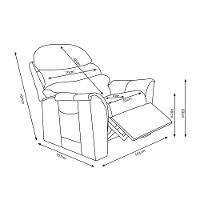 Poltrona Do Papai Reclinável E Retrátil Em Veludo Rosê - 6
