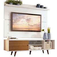 Rack Dubai e Painel Tv até 65" com Pés Branco/rustic Madesa - 1